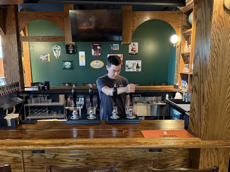 pouring a beer