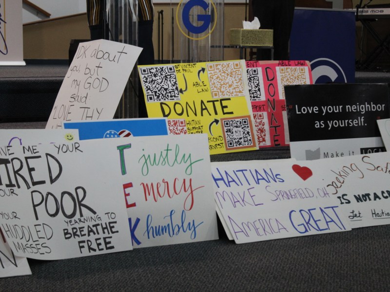 A collection of signs.